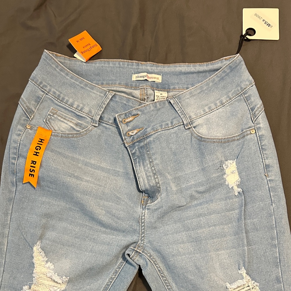 Simply Southern High-Rise Light Blue Distressed Skinny Jeans